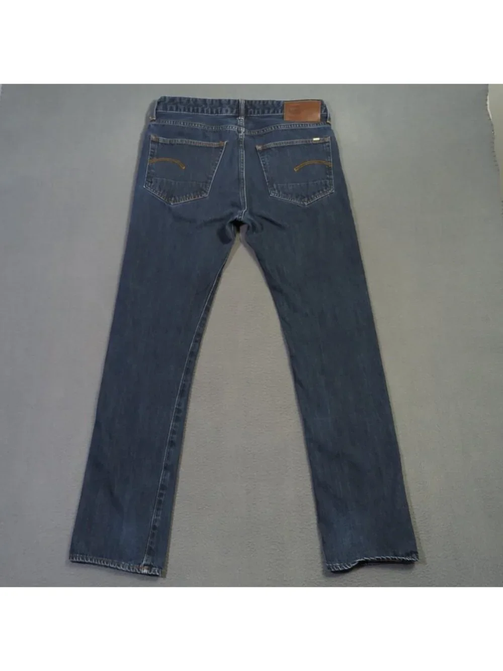 G Star Raw Jeans Men's 33x34 Fits 33x32 Blue 3301 Slim Straight Button Fly Denim
